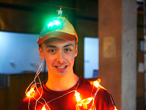 Wearable Robotic Propeller Hat with Programmable Lights – The Crafty Robot